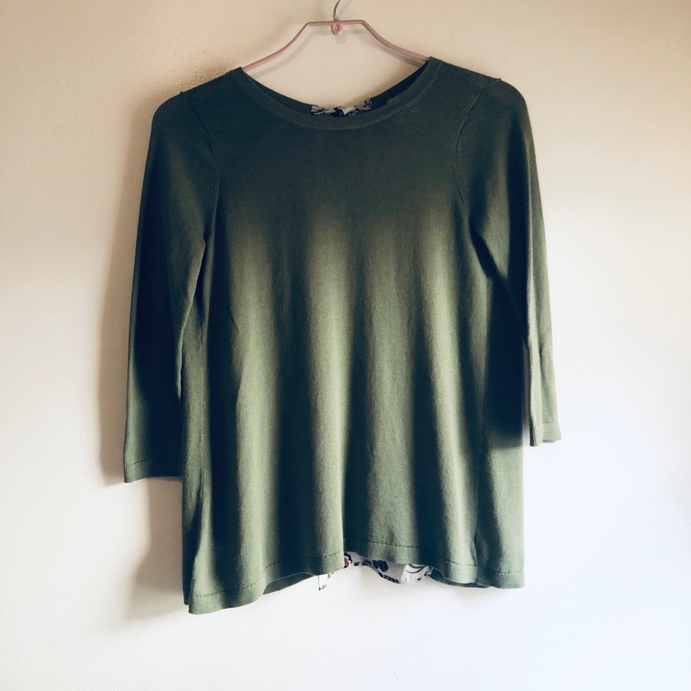 ❤️ Loft Floral Tie Back Sweater